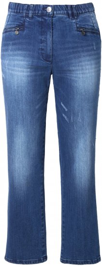 Ulla Popken Tapered Leg Lightly Distressed Jeans Denim Blue - Jeans & Calças Femininas em Tamanhos Grandes – Plus Size - 