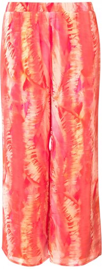 Ulla Popken Feather Batik Print Layered Chiffon Pants - Jeans & Calças Femininas em Tamanhos Grandes – Plus Size - 