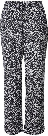 Ulla Popken Leopard Print Elastic Waist Pants Black - Jeans & Calças Femininas em Tamanhos Grandes – Plus Size - 