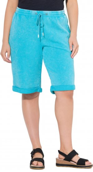 Ulla Popken Acid Wash Elastic Waist Sweatshirts Blue - Jeans & Calças Femininas em Tamanhos Grandes – Plus Size - 