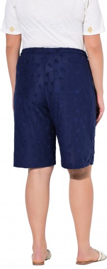 Ulla Popken Terry Cloth Palm Elastic Waist Shorts Blue - Jeans & Calças Femininas em Tamanhos Grandes – Plus Size - 