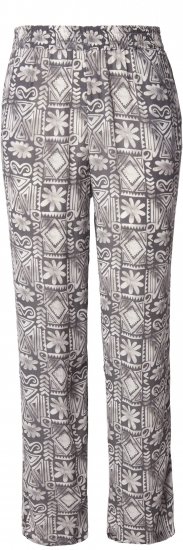 Ulla Popken Mosaic Print Elastic Waist Pants Black - Jeans & Calças Femininas em Tamanhos Grandes – Plus Size - 