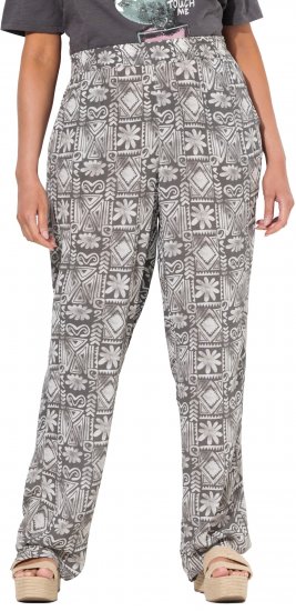 Ulla Popken Mosaic Print Elastic Waist Pants Black - Jeans & Calças Femininas em Tamanhos Grandes – Plus Size - 