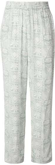 Ulla Popken Mosaic Print Elastic Waist Pants White - Jeans & Calças Femininas em Tamanhos Grandes – Plus Size - 