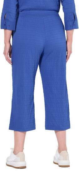 Ulla Popken Textured Elastic Waist Cropped Pants Opal Green - Jeans & Calças Femininas em Tamanhos Grandes – Plus Size - 