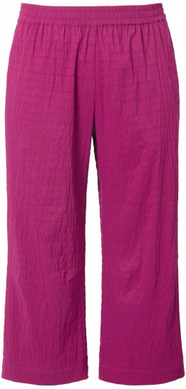Ulla Popken Textured Elastic Waist Cropped Pants Magnolia Red - Jeans & Calças Femininas em Tamanhos Grandes – Plus Size - 