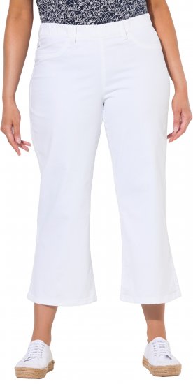 Ulla Popken Wide Leg Twill Mary Fit Culottes White - Jeans & Calças Femininas em Tamanhos Grandes – Plus Size - 