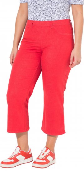 Ulla Popken Wide Leg Twill Mary Fit Culottes Neon Red - Jeans & Calças Femininas em Tamanhos Grandes – Plus Size - 