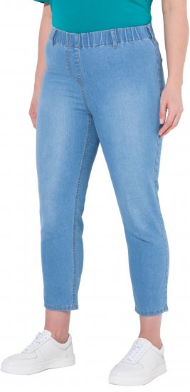 Ulla Popken Cropped Jeggings Light Blue Denim - Jeans & Calças Femininas em Tamanhos Grandes – Plus Size - 
