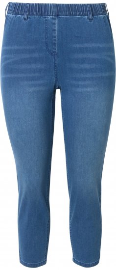 Ulla Popken Cropped Denim Look Stretch Fit Leggings Light Blue Denim - Jeans & Calças Femininas em Tamanhos Grandes – Plus Size - 