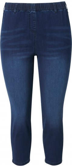 Ulla Popken Cropped Denim Look Stretch Fit Leggings Denim Blue - Jeans & Calças Femininas em Tamanhos Grandes – Plus Size - 