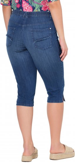 Ulla Popken Denim Elastic Waist Capres Blue Denim - Jeans & Calças Femininas em Tamanhos Grandes – Plus Size - 