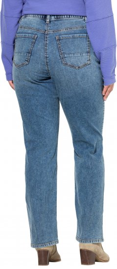 Ulla Popken Bow Embroidery Stretch Fit Jeans Blue Denim - Jeans & Calças Femininas em Tamanhos Grandes – Plus Size - 
