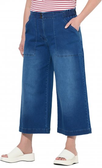 Ulla Popken Denim Culottes Blue - Jeans & Calças Femininas em Tamanhos Grandes – Plus Size - 