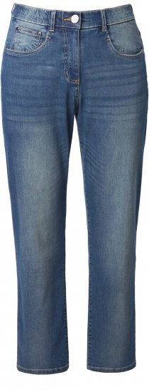 Ulla Popken Decorative Seam Stretch Fit Boyfriend Jeans Blue - Jeans & Calças Femininas em Tamanhos Grandes – Plus Size - 
