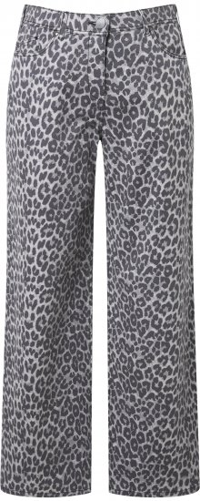 Ulla Popken Leopard Print Stretch Fit Jeans Beige - Jeans & Calças Femininas em Tamanhos Grandes – Plus Size - 