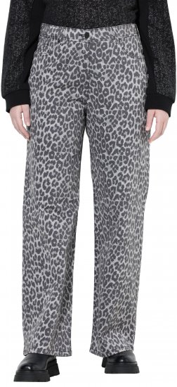 Ulla Popken Leopard Print Stretch Fit Jeans Beige - Jeans & Calças Femininas em Tamanhos Grandes – Plus Size - 