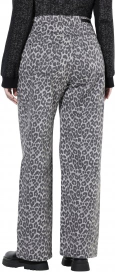Ulla Popken Leopard Print Stretch Fit Jeans Beige - Jeans & Calças Femininas em Tamanhos Grandes – Plus Size - 