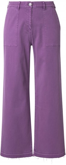 Ulla Popken Purple Fringed Hem Stretch Fit Jeans Lavender - Jeans & Calças Femininas em Tamanhos Grandes – Plus Size - 