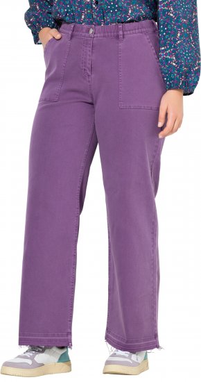 Ulla Popken Purple Fringed Hem Stretch Fit Jeans Lavender - Jeans & Calças Femininas em Tamanhos Grandes – Plus Size - 