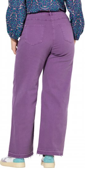 Ulla Popken Purple Fringed Hem Stretch Fit Jeans Lavender - Jeans & Calças Femininas em Tamanhos Grandes – Plus Size - 