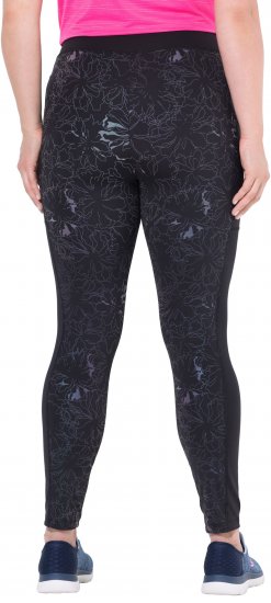 Ulla Popken Quick Drying Flower Print Leggings Black - Jeans & Calças Femininas em Tamanhos Grandes – Plus Size - 