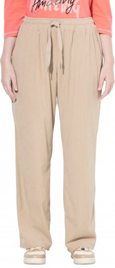 Ulla Popken Corduroy Elastic Waist Pants Brown - Jeans & Calças Femininas em Tamanhos Grandes – Plus Size - 