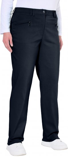 Ulla Popken Thermal Stretch Fit Mony Pants Navy Blue - Jeans & Calças Femininas em Tamanhos Grandes – Plus Size - 