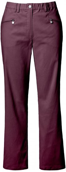 Ulla Popken Thermal Stretch Fit Mony Pants Aubergine - Jeans & Calças Femininas em Tamanhos Grandes – Plus Size - 