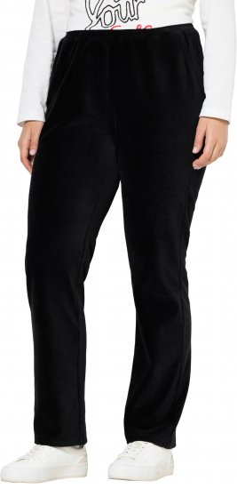 Ulla Popken Corduroy Elastic Waist Pants Black - Jeans & Calças Femininas em Tamanhos Grandes – Plus Size - 