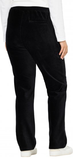 Ulla Popken Corduroy Elastic Waist Pants Black - Jeans & Calças Femininas em Tamanhos Grandes – Plus Size - 