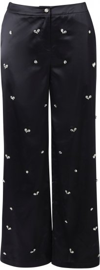 Ulla Popken Rhinestone Detail Comfort Waist Pants Black - Jeans & Calças Femininas em Tamanhos Grandes – Plus Size - 
