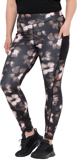 Ulla Popken Abstract Print Quick Dry Sports Leggings Black - Jeans & Calças Femininas em Tamanhos Grandes – Plus Size - 