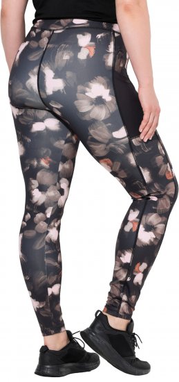Ulla Popken Abstract Print Quick Dry Sports Leggings Black - Jeans & Calças Femininas em Tamanhos Grandes – Plus Size - 