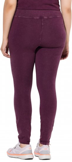 Ulla Popken Acid Wash Decorative Seam Leggings Purple - Jeans & Calças Femininas em Tamanhos Grandes – Plus Size - 