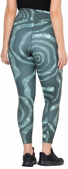 Ulla Popken Quick Drying Ripple Print Sport Leggings Black - Jeans & Calças Femininas em Tamanhos Grandes – Plus Size - 