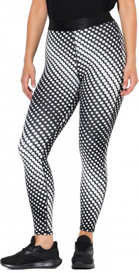 Ulla Popken Polka Dot Performance Leggings Black - Jeans & Calças Femininas em Tamanhos Grandes – Plus Size - 