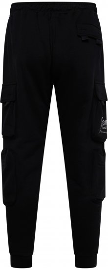 Kam Jeans 244 Raw Denim Cargo PKT Jog Pants Black - Jeans & calças - Jeans & Calças Tamanhos Grandes Homem