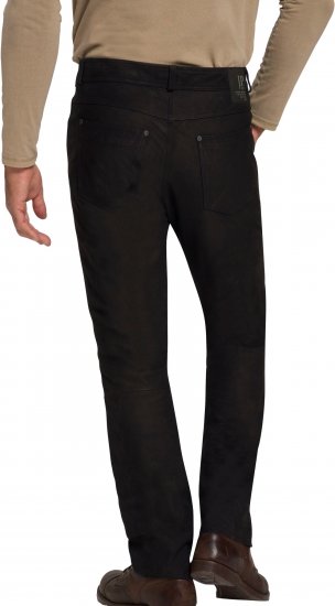 JP1880 Leather Pants Regular Fit Buffalo Nubuck Black - Jeans & calças - Jeans & Calças Tamanhos Grandes Homem