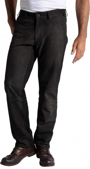 JP1880 Leather Pants Regular Fit Buffalo Nubuck Dark Brown - Jeans & calças - Jeans & Calças Tamanhos Grandes Homem