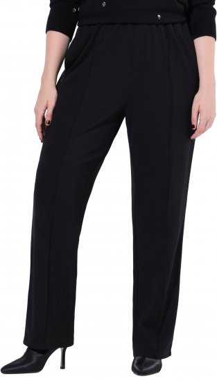Ulla Popken Rose Wide Leg Stretch Waist Trousers Black - Jeans & Calças Femininas em Tamanhos Grandes – Plus Size - 
