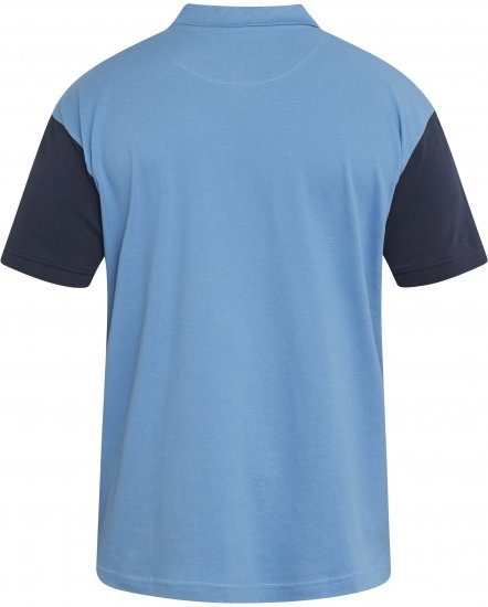 North Latitude 61131 Polo Piqué com Mangas Contrastantes e Bordado Azul - Pólos - Pólos Tamanhos Grandes Homem