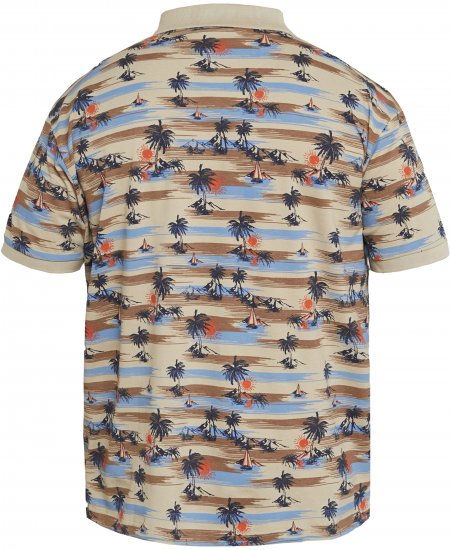 North Latitude 61133 Polo Piqué com Estampado Integral Areia - Pólos - Pólos Tamanhos Grandes Homem