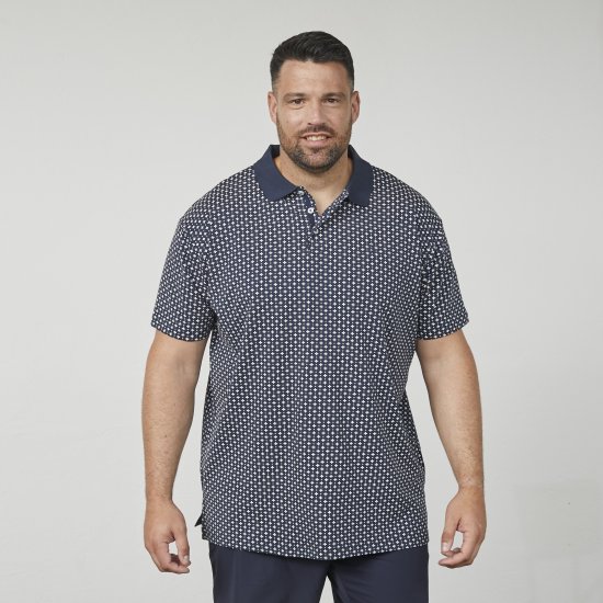 North Latitude 61134 Polo Jersey com Estampado Integral Azul Marinho - Pólos - Pólos Tamanhos Grandes Homem