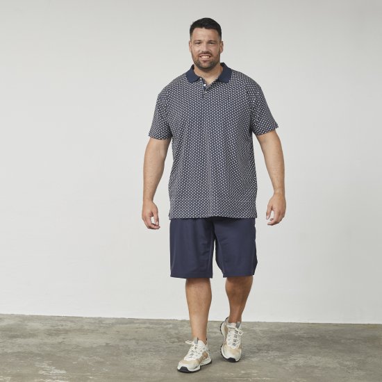 North Latitude 61134 Polo Jersey com Estampado Integral Azul Marinho - Pólos - Pólos Tamanhos Grandes Homem