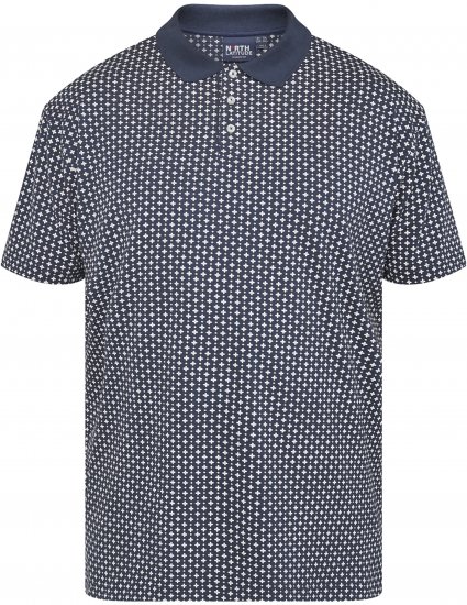 North Latitude 61134 Polo Jersey com Estampado Integral Azul Marinho - Pólos - Pólos Tamanhos Grandes Homem