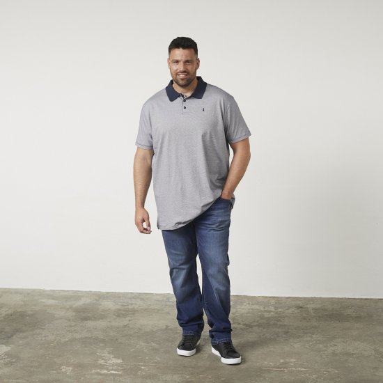 North Latitude 61136 Polo às Riscas Tinto em Fio Azul Marinho - Pólos - Pólos Tamanhos Grandes Homem