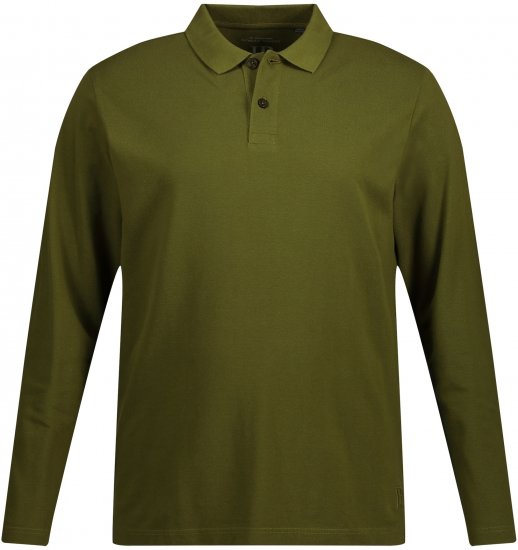 JP1880 Polo Shirt Basic Long Sleeve Pique Moss Green - Pólos - Pólos Tamanhos Grandes Homem