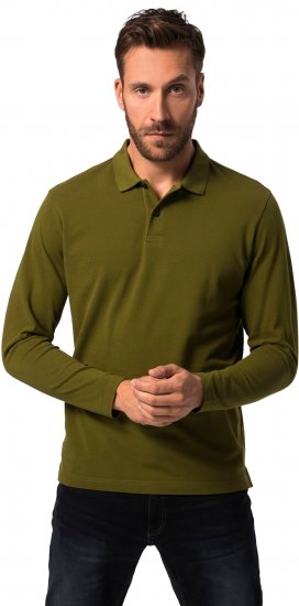 JP1880 Polo Shirt Basic Long Sleeve Pique Moss Green - Pólos - Pólos Tamanhos Grandes Homem