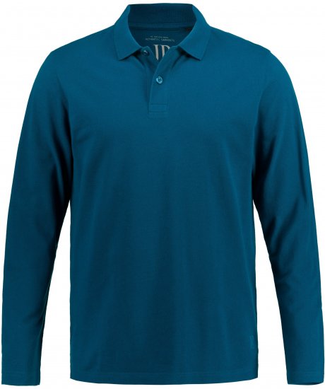 JP1880 Polo Shirt Long Sleeve Pique Blue - Pólos - Pólos Tamanhos Grandes Homem